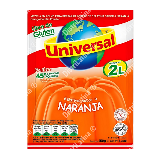 Imagen de GELATINA NARANJA 250G UNIVERSAL
