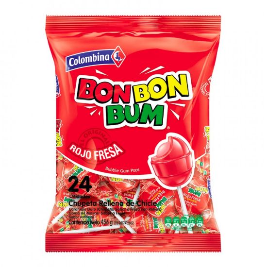Imagen de BON BON BUM ROJO FRESA X 24 UND